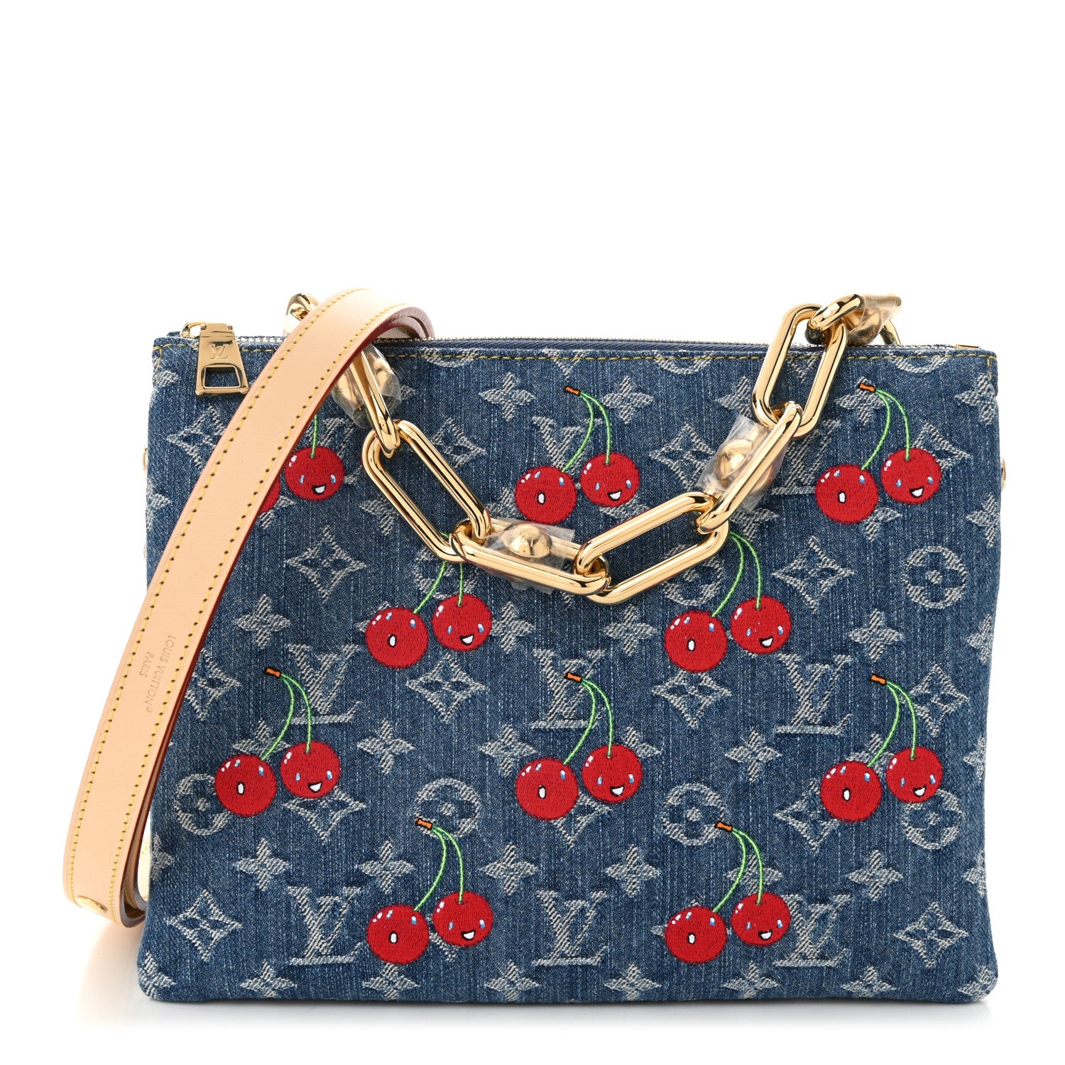 Louis Vuitton LV X TM Monogram Denim Cerises Coussin PM Blue 1 of 10