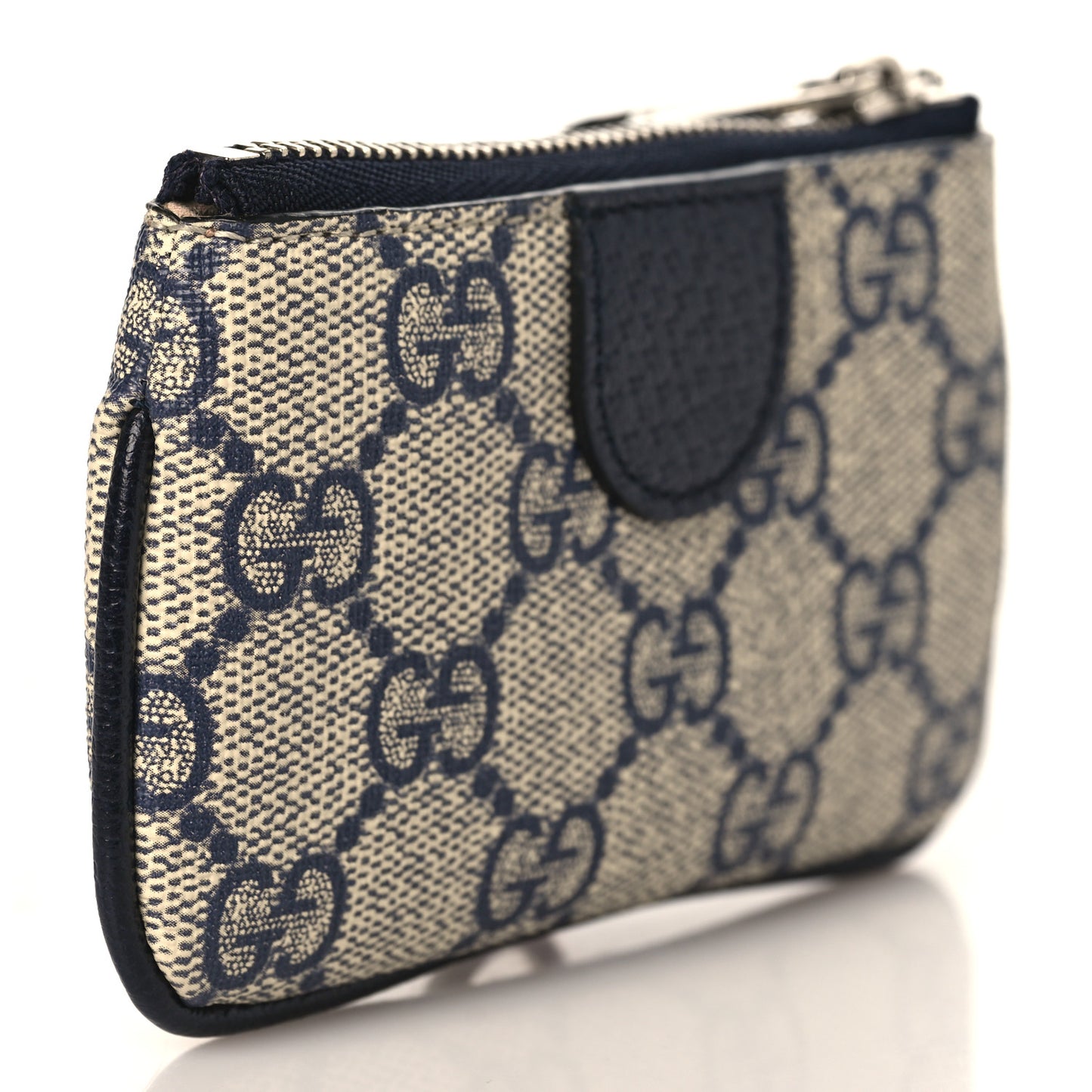 GG Supreme Monogram Web Ophidia Key Case Beige Blue