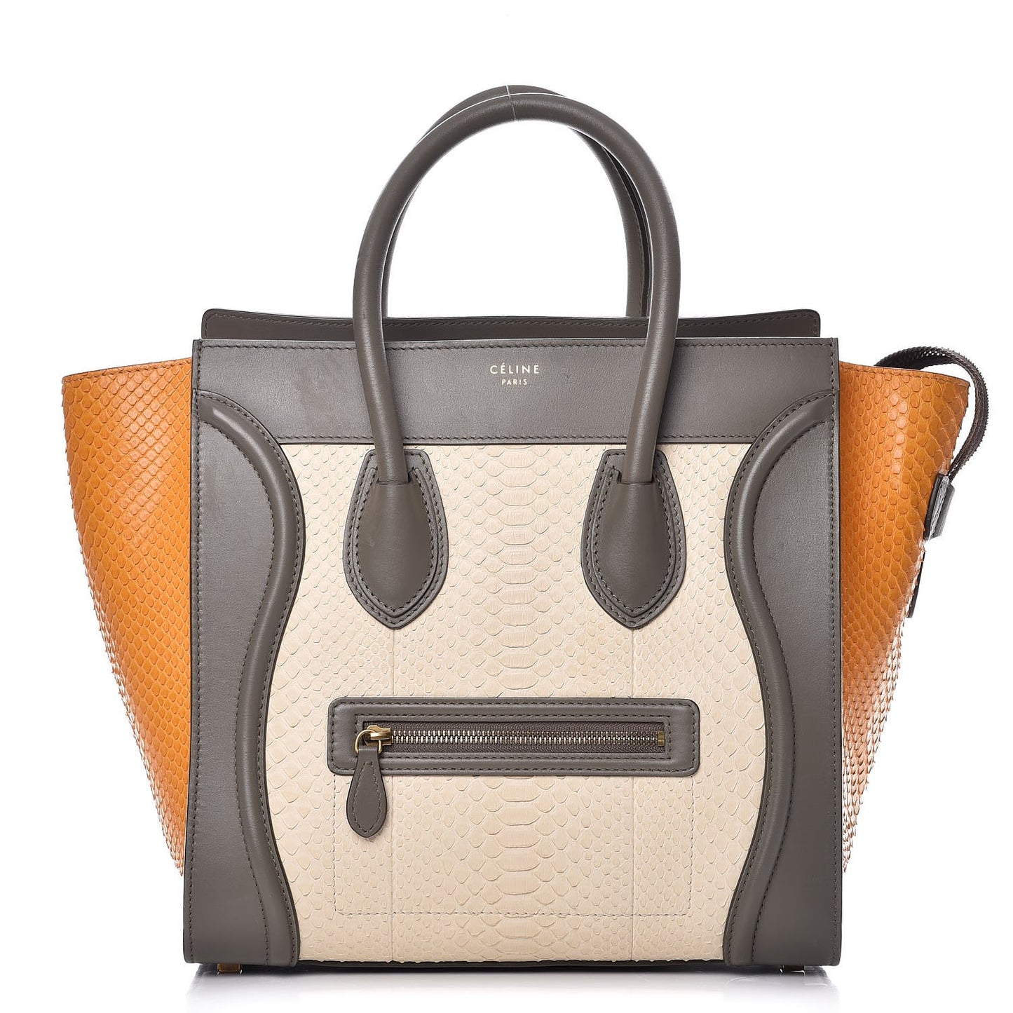 Python Tri-color Mini Luggage Saffron