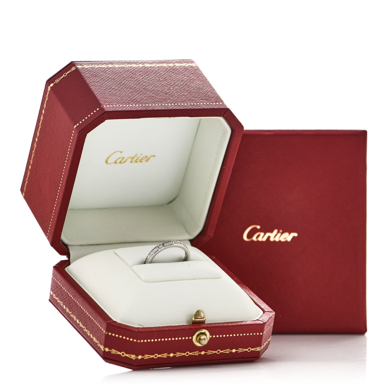 Cartier Platinum Diamond 1895 Wedding Band Ring 45 3.25 5 of 5