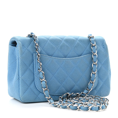 Chanel Iridescent Caviar Quilted Mini Rectangular Flap Light Blue 3 of 11