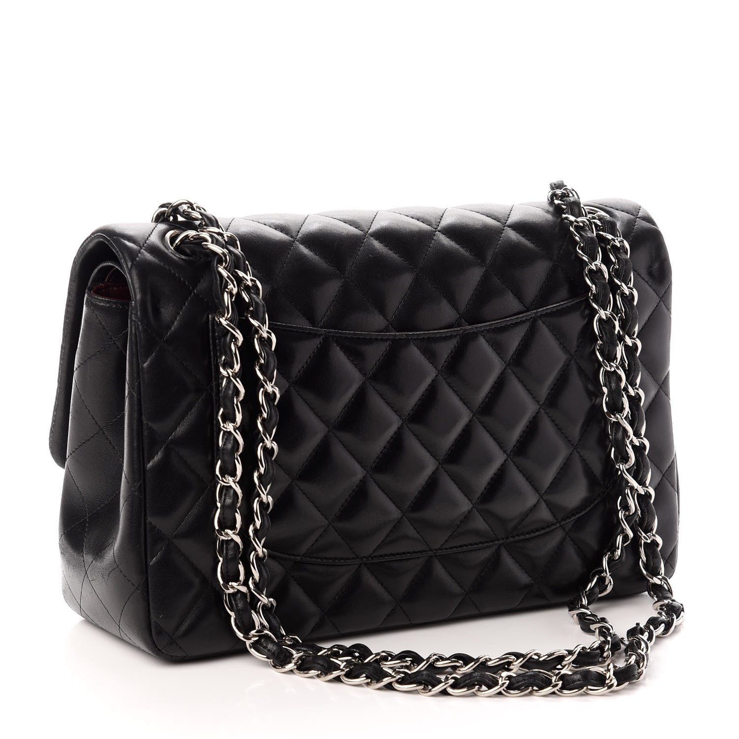 Chanel Lambskin Quilted Jumbo Double Flap Black 3 of 9