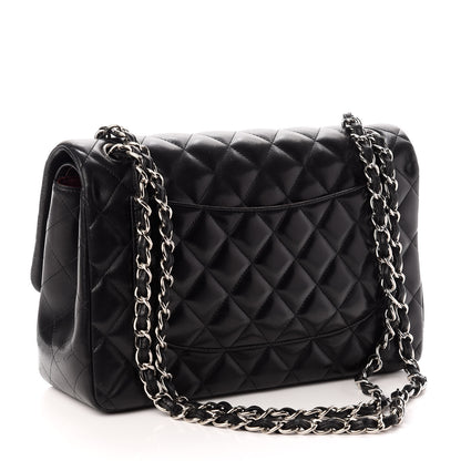 Chanel Lambskin Quilted Jumbo Double Flap Black 3 of 9