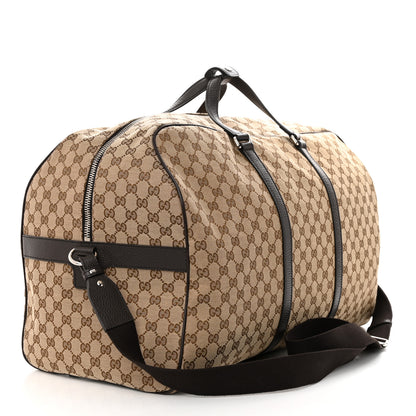 Gucci Monogram Dollar Calfskin Large Boston Duffle Bag Beige Ebony Testa di Moro Marrone Scuro 3 of 11