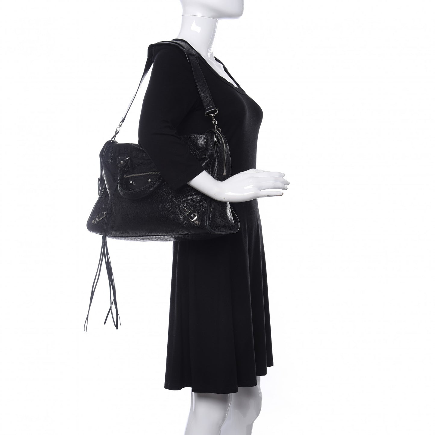 Agneau Classic Silver Hardware City Black