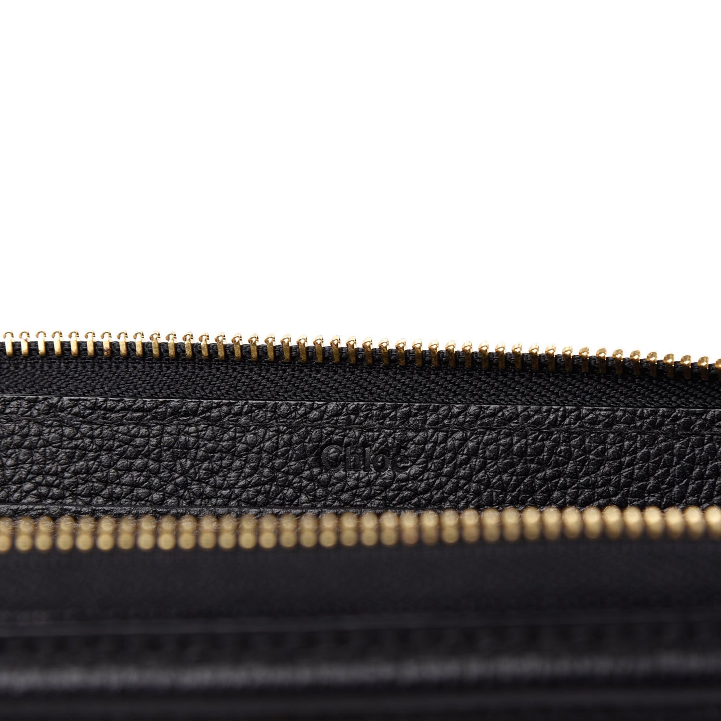 Grained Calfskin Paraty Long Zip Around Wallet Black