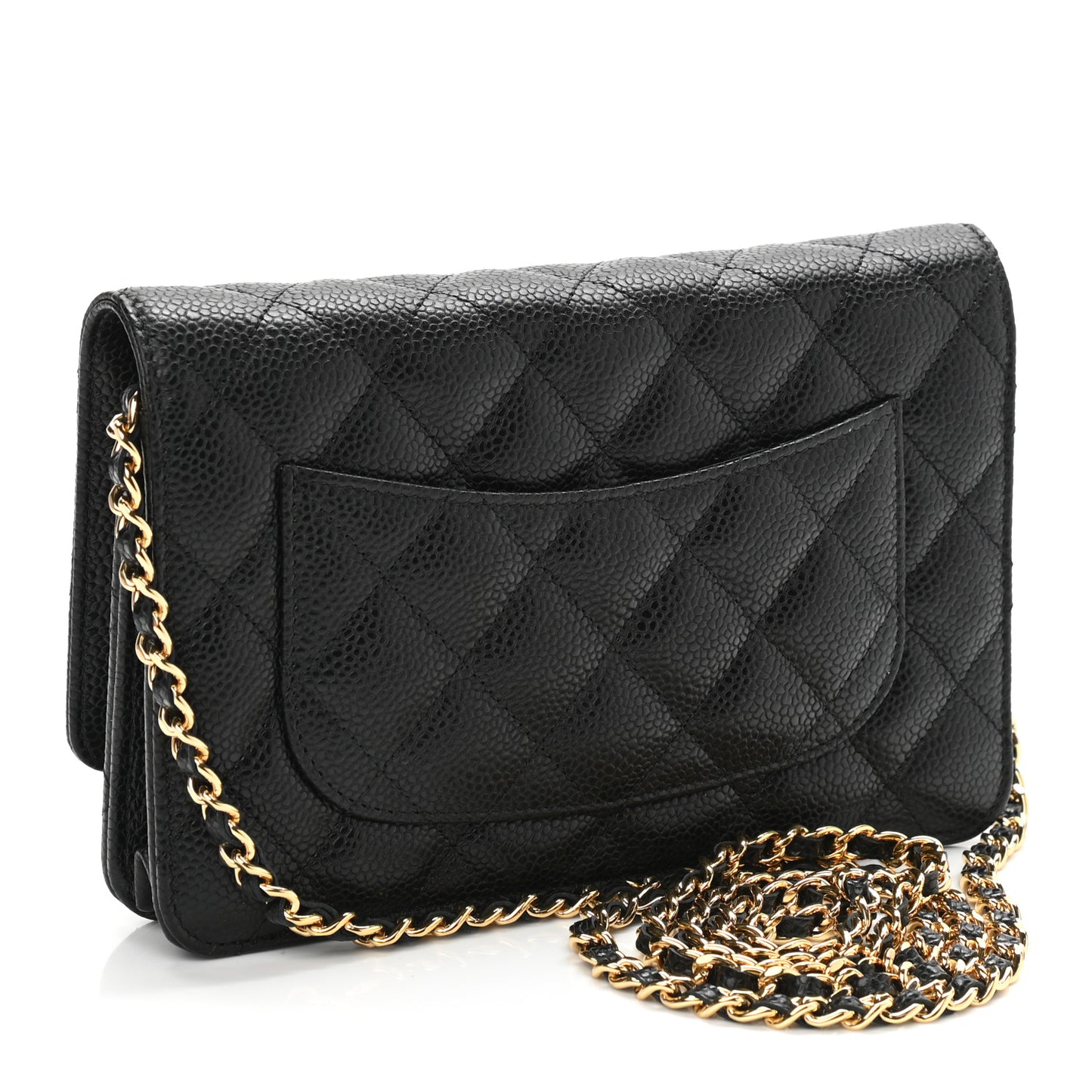 Caviar Quilted Wallet On Chain WOC Black
