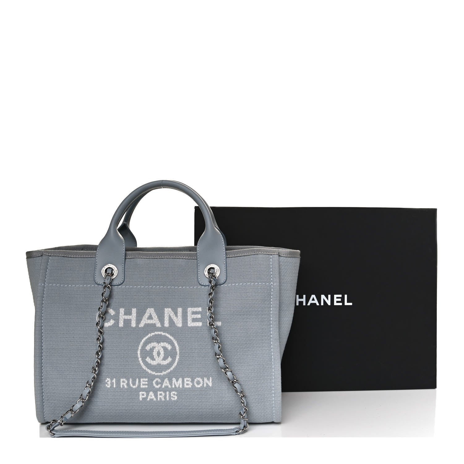 Chanel Mixed Fibers Small Deauville Tote Grey 10 of 10
