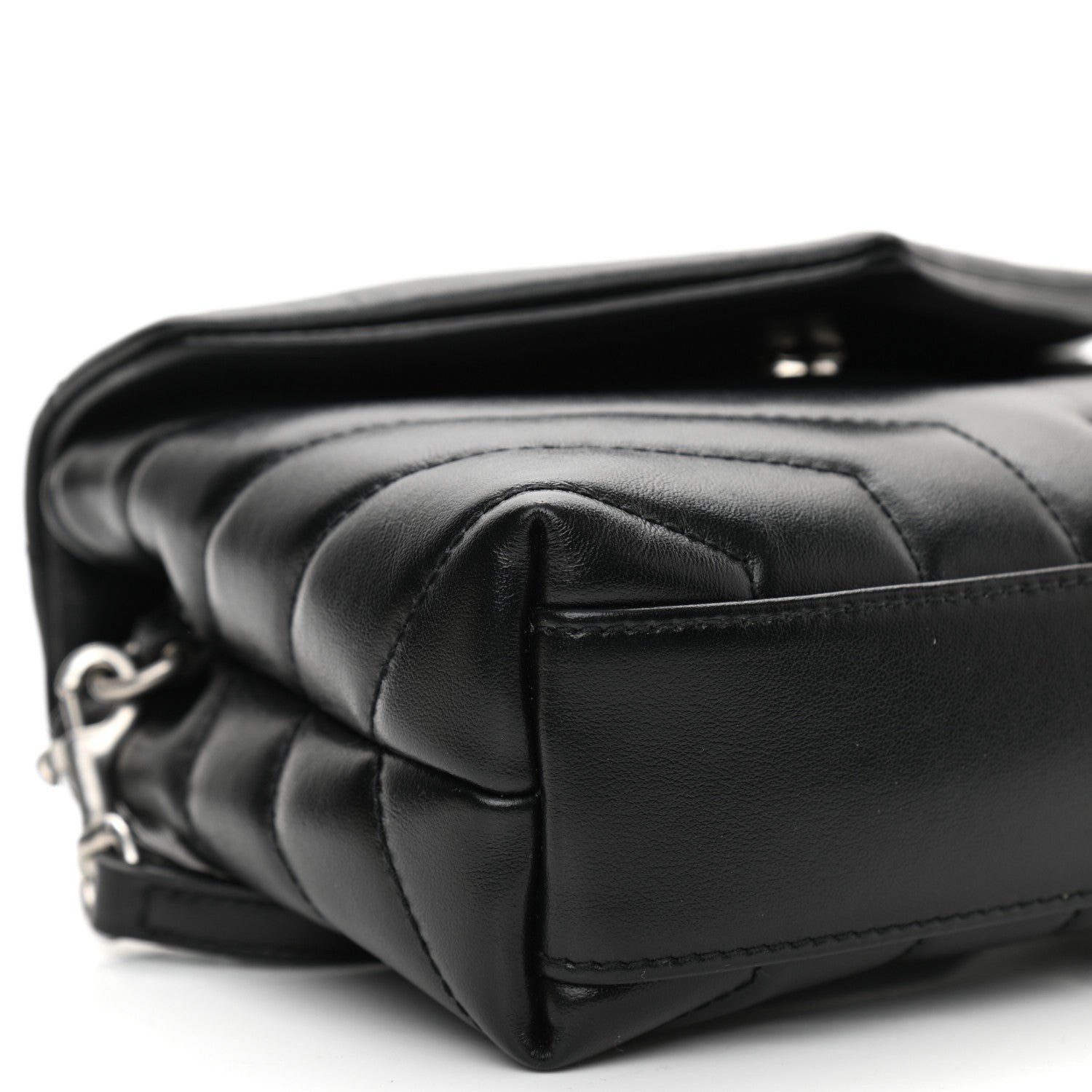 Saint Laurent Calfskin Y Quilted Monogram Toy Loulou Crossbody Bag Black 8 of 10