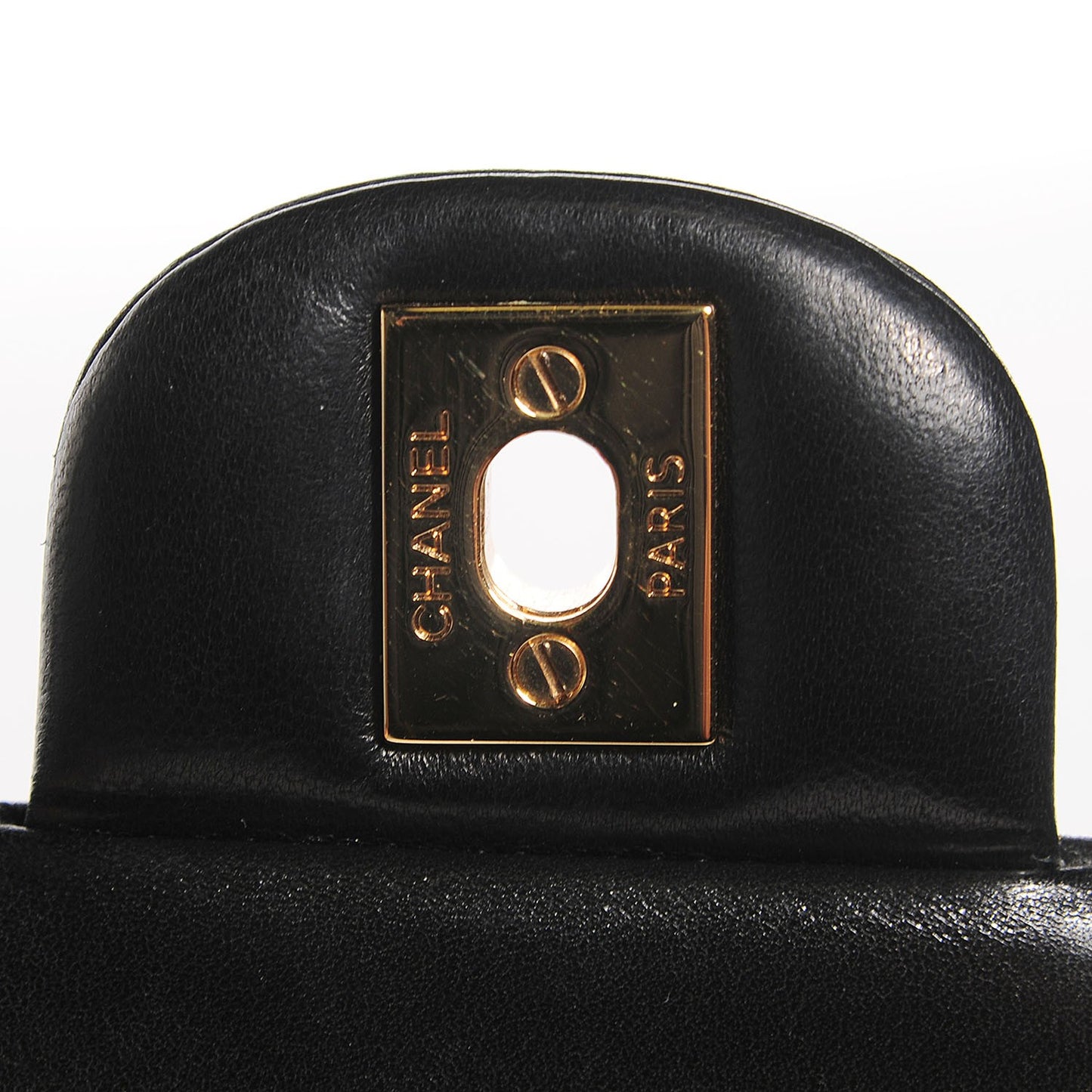 Lambskin Quilted Medium Double Flap Black