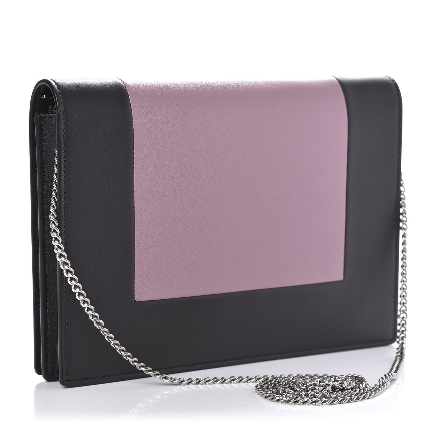 Smooth Lambskin Frame Evening Chain Clutch Liquorice Antique Rose