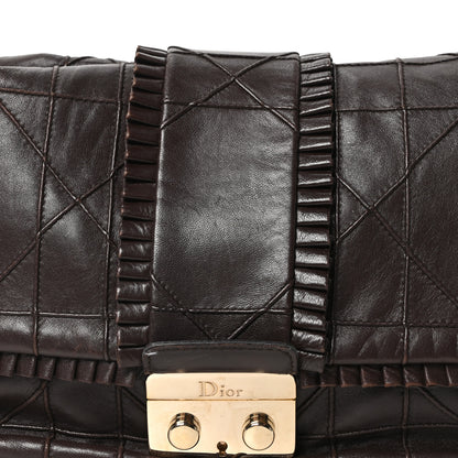 Christian Dior Lambskin Cannage Ruffle New Lock Flap Dark Brown 8 of 10