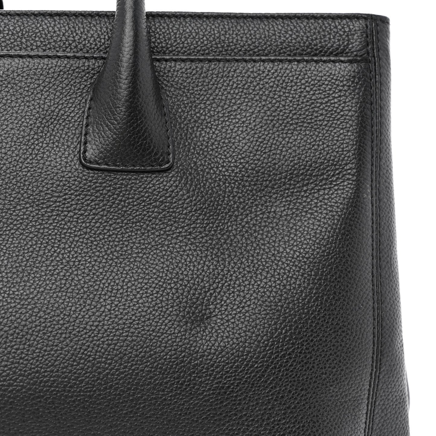 Calfskin Cerf Executive Shopper Tote Black