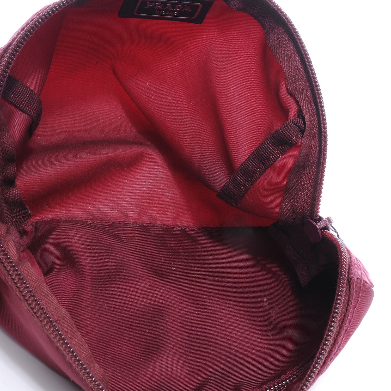 Prada Tessuto Nylon Cosmetic Bag Burgundy 5 of 10