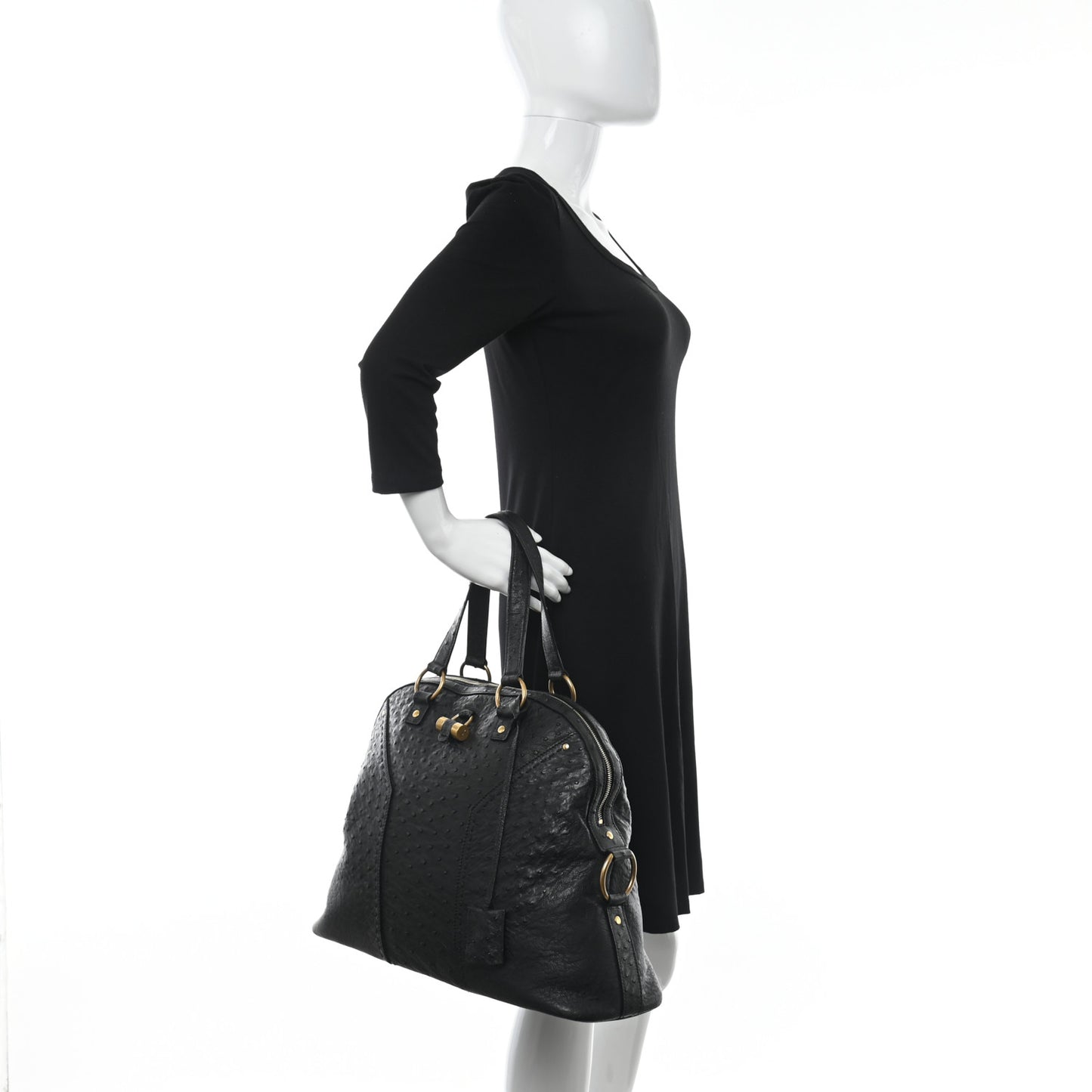 Ostrich Muse Messenger Bag Black