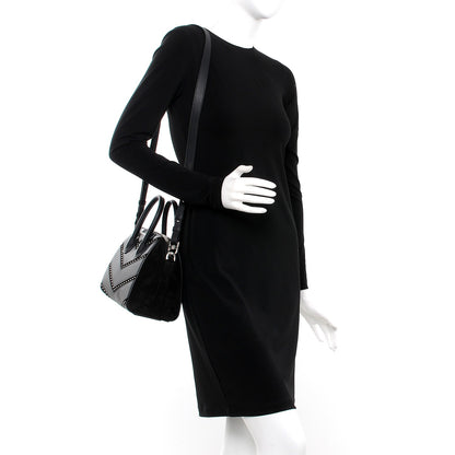 Givenchy Calfskin Suede Mini Studded Chevron Antigona Black 2 of 9
