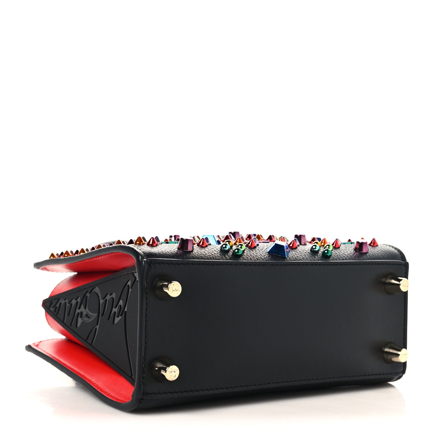 Calfskin Spikes Loubinthesky Mini Paloma Black Multicolor