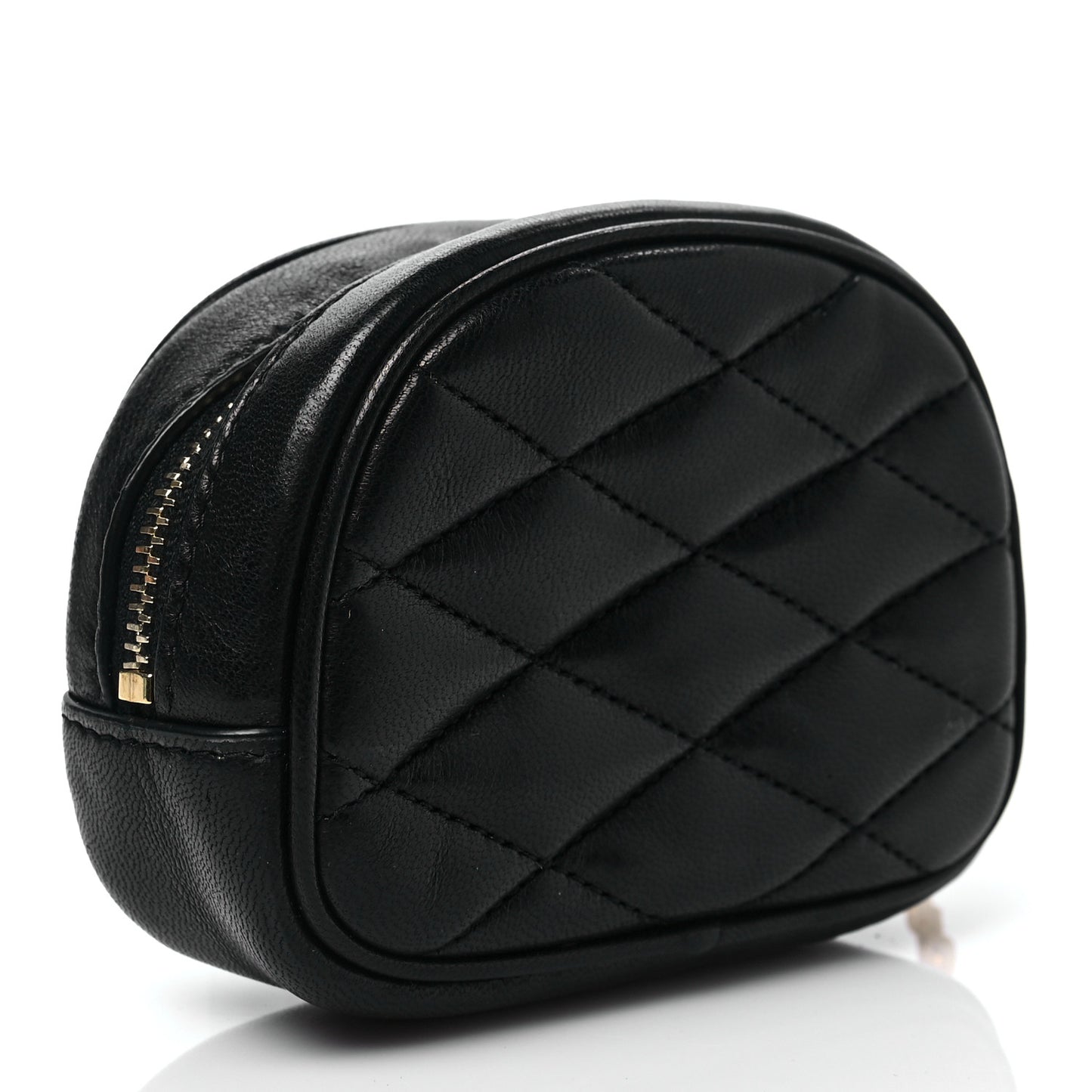 Lambskin Quilted Lolita Cosmetic Pouch Black