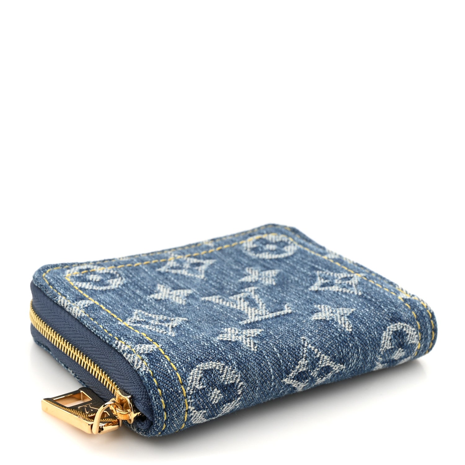 Louis Vuitton Denim Monogram Zippy Coin Purse Blue 4 of 8