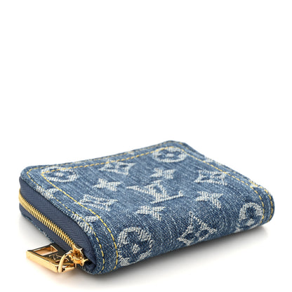 Louis Vuitton Denim Monogram Zippy Coin Purse Blue 4 of 8