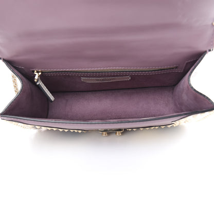 Valentino Garavani Vitello Monogram Kimono 1997 Print Medium Glam Lock Rockstud Flap Dark Mauve 5 of 16