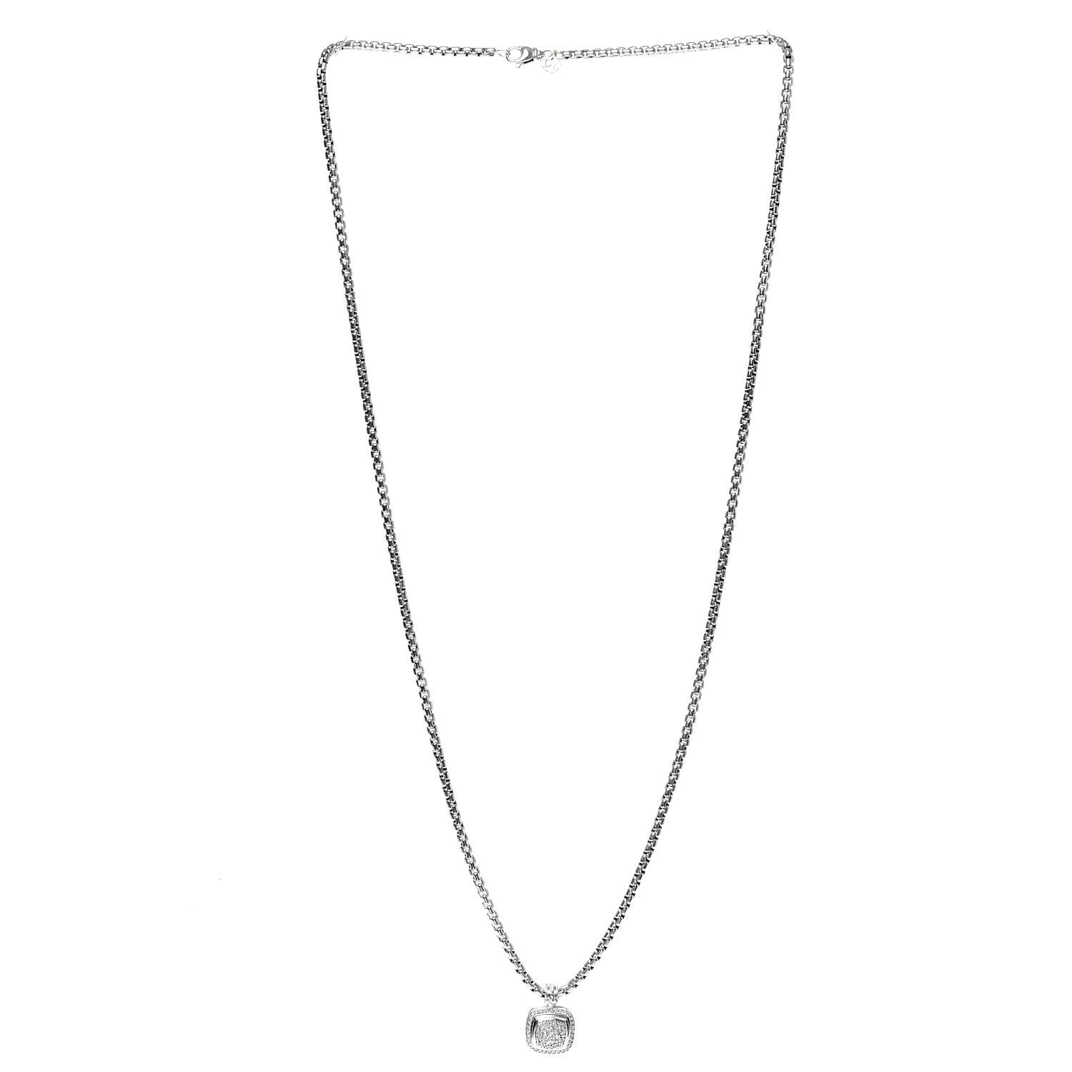 David Yurman Sterling Silver 14K Yellow Gold Diamond 11mm Albion Pendant Necklace 3 of 6
