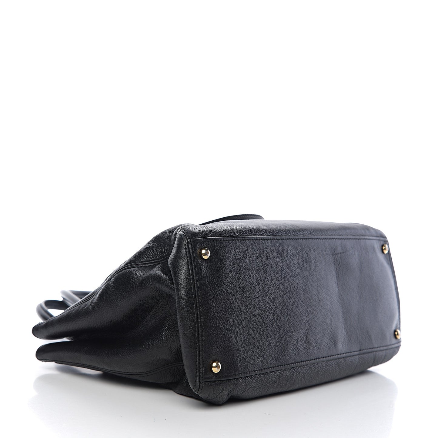 Calfskin Cerf Executive Shopper Tote Black
