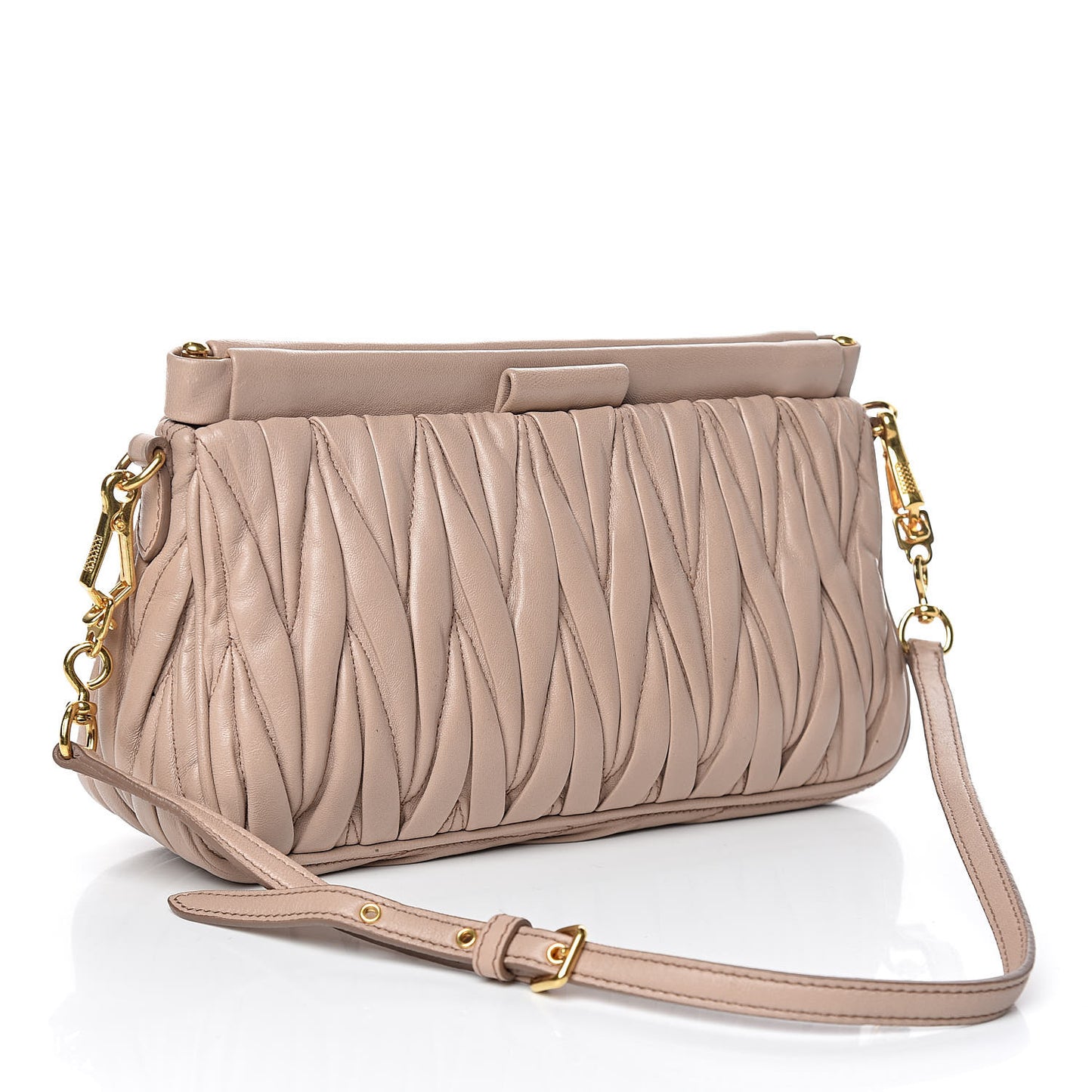 Nappa Matelasse Clutch Cammeo