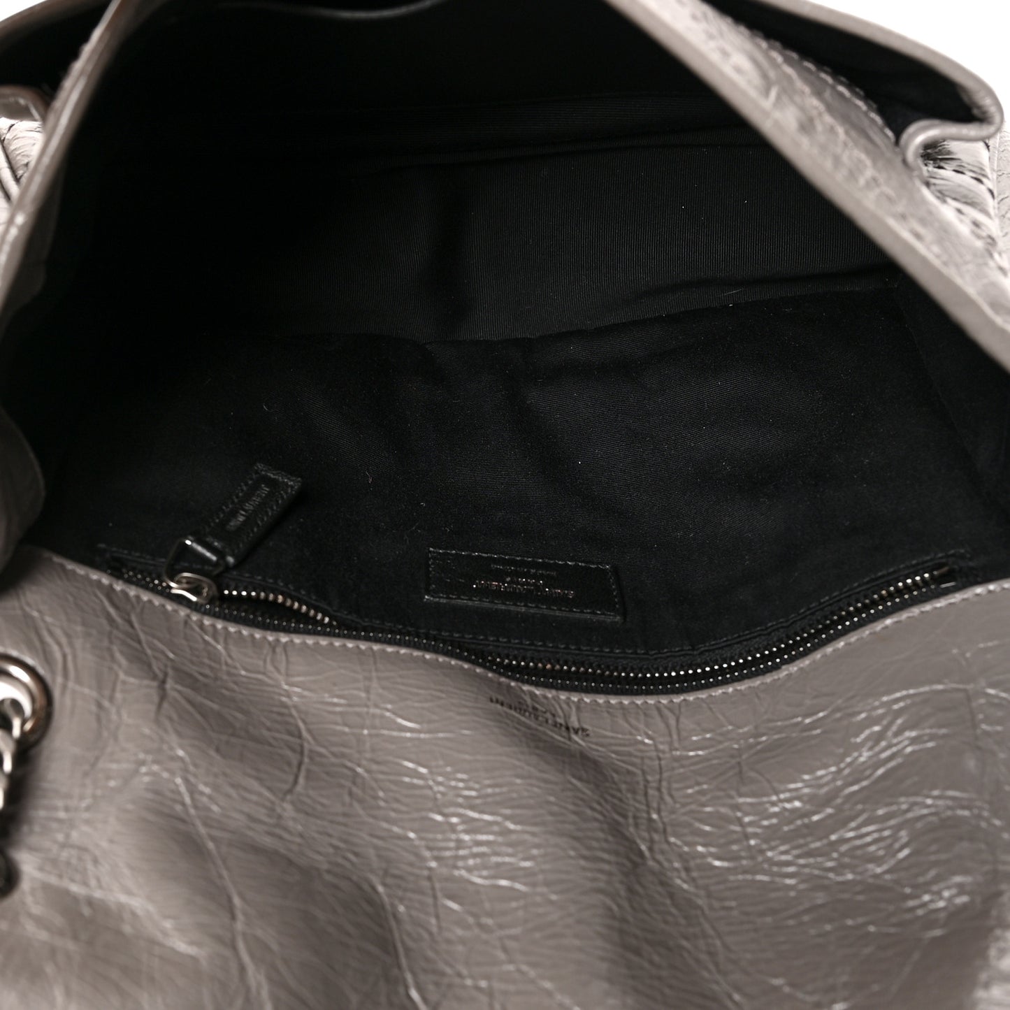 Crinkled Calfskin Matelasse Monogram Medium Niki Chain Satchel Fog