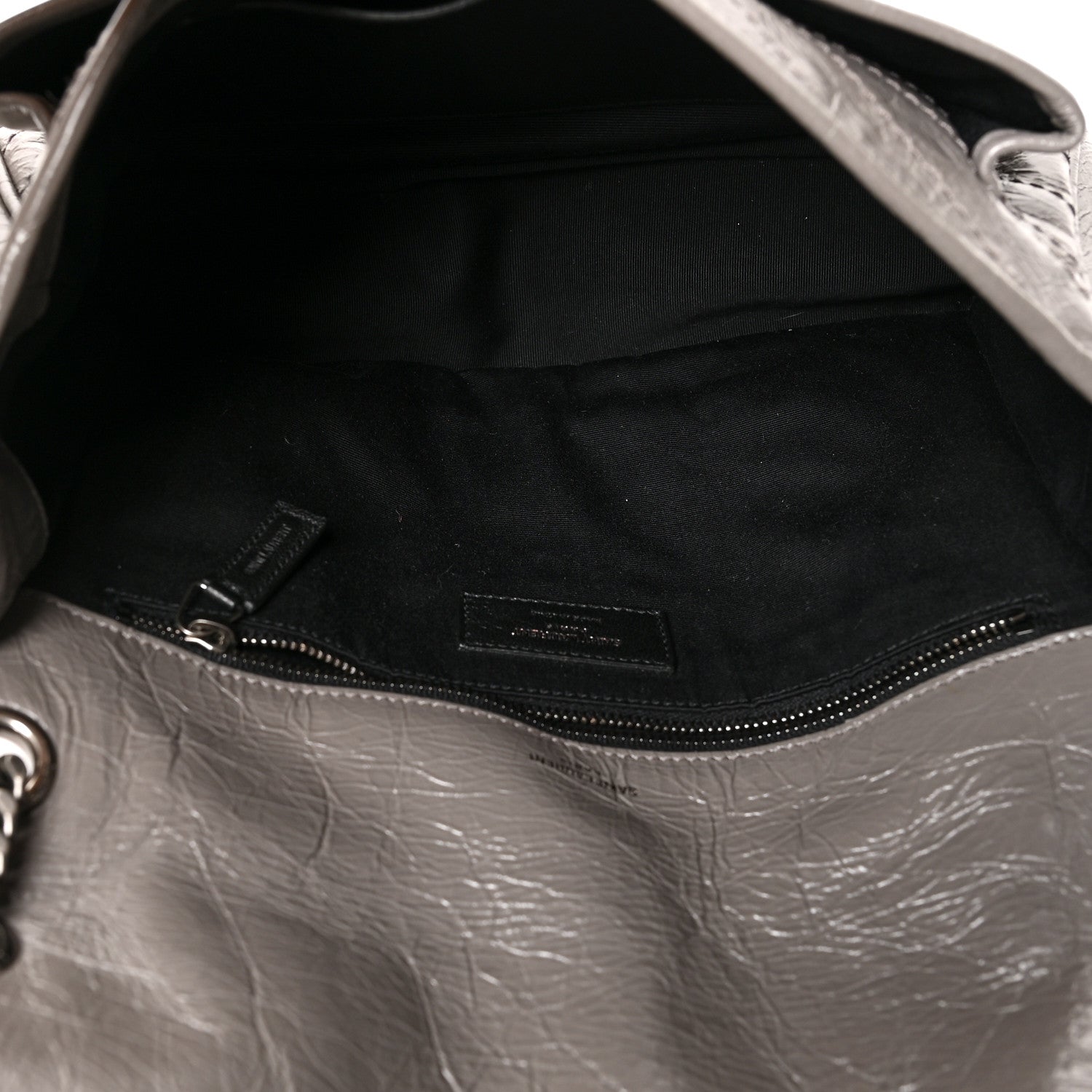 Saint Laurent Crinkled Calfskin Matelasse Monogram Medium Niki Chain Satchel Fog 5 of 10