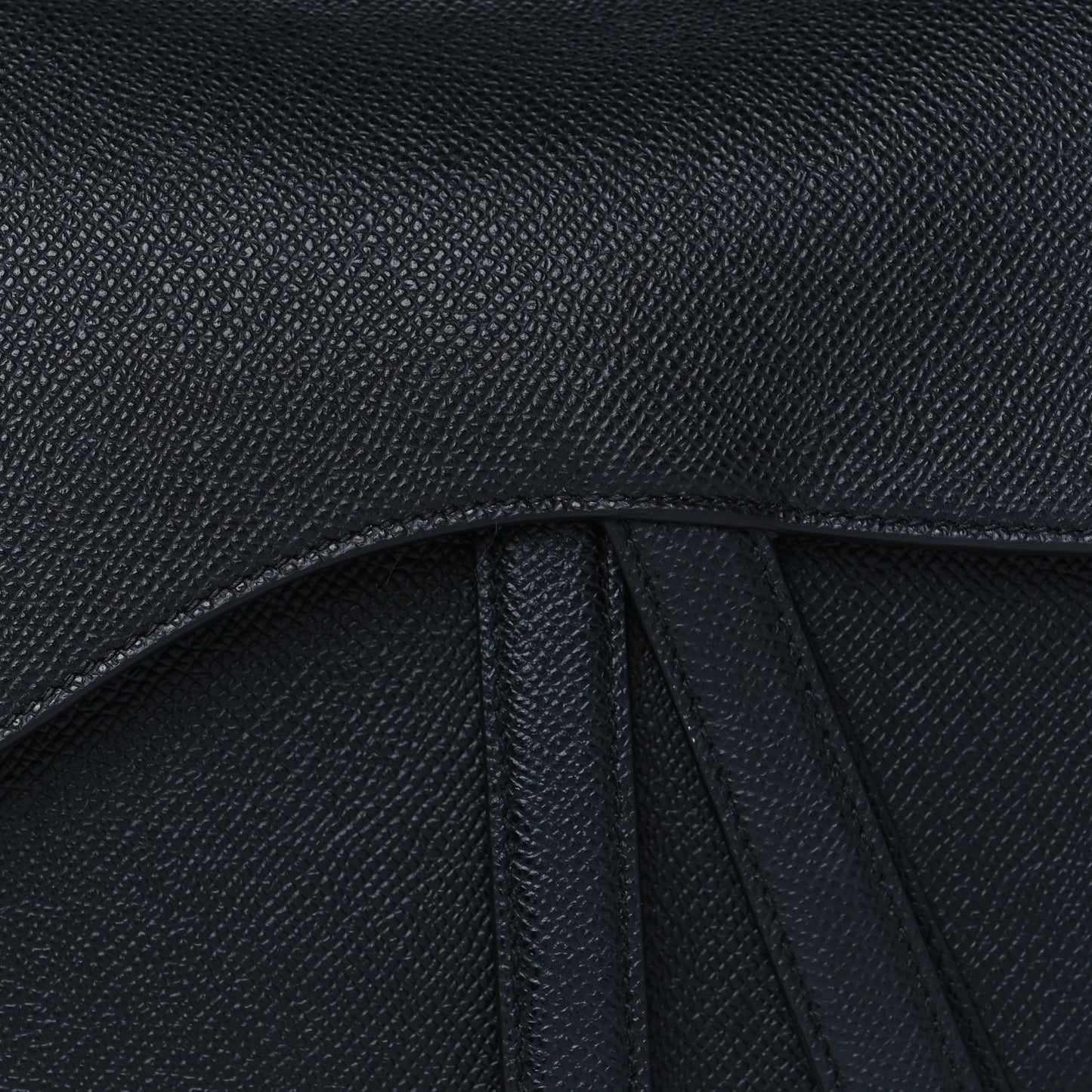 Grained Calfskin Saddle Bag Black