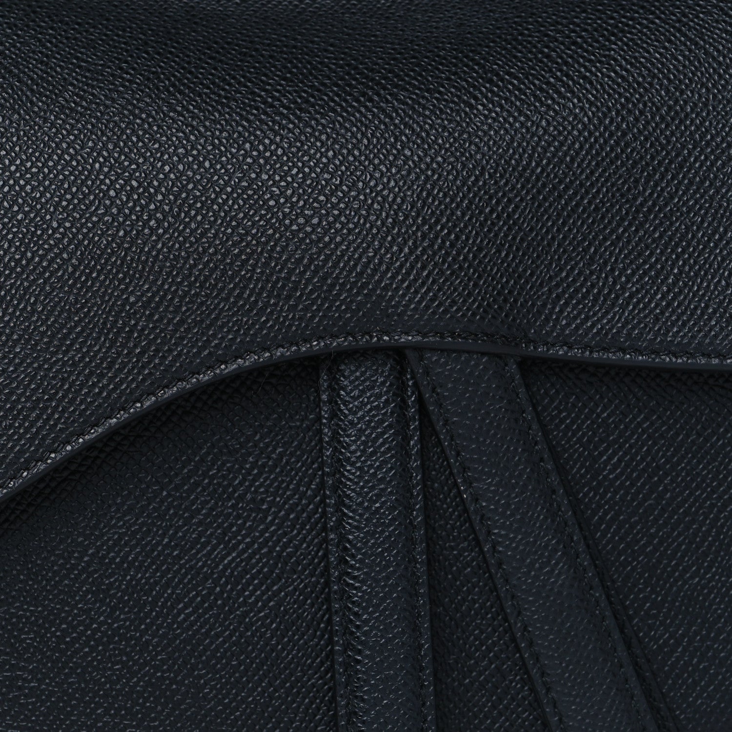Christian Dior Grained Calfskin Saddle Bag Black 8 of 11