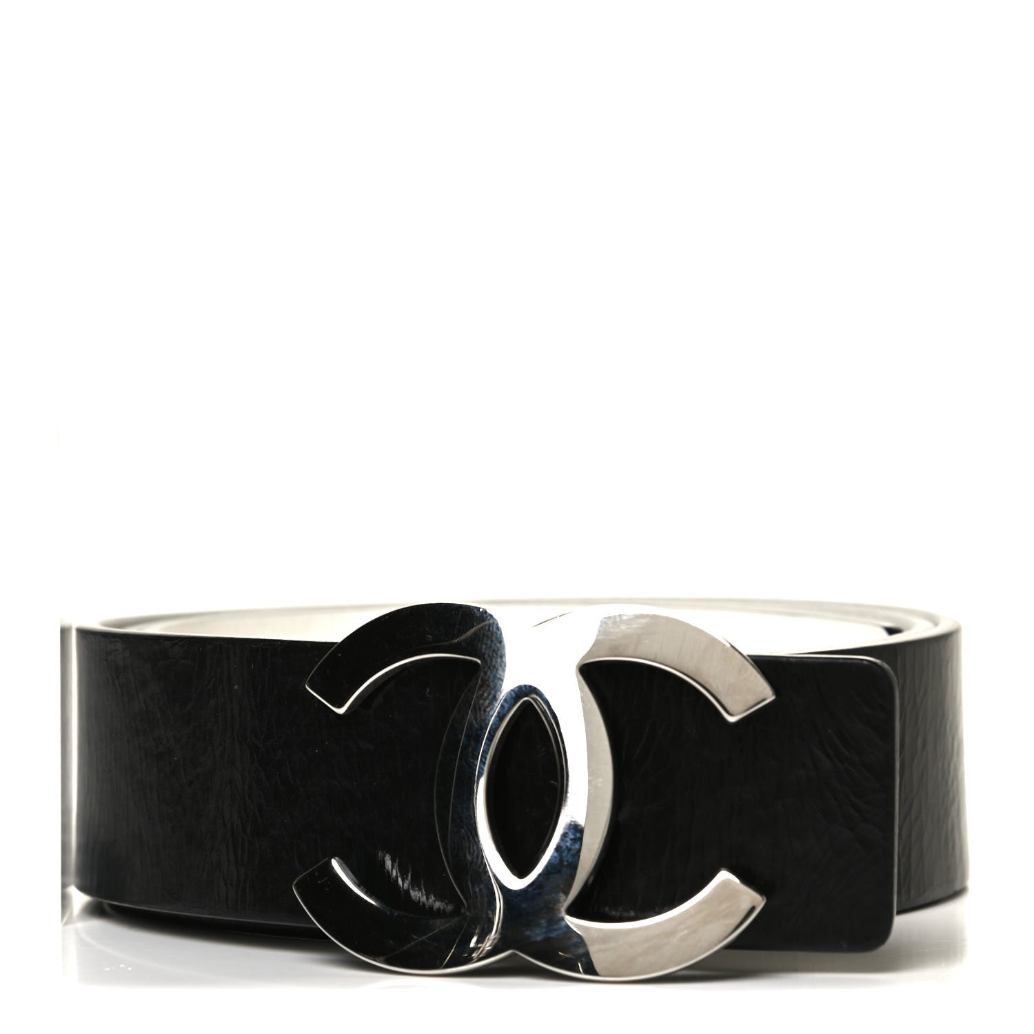 Chanel Calfskin CC Reversible Belt 85 Black White 1 of 6