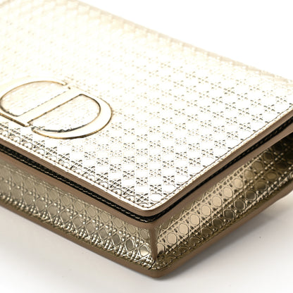 Christian Dior Metallic Patent Micro-Cannage 30 Montaigne 2 in 1 Pouch Gold 9 of 9