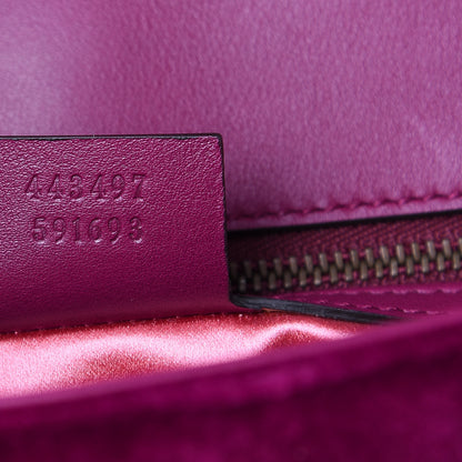 Gucci Velvet Matelasse Small GG Marmont Shoulder Bag Fuchsia Violet Cyclamen 6 of 10