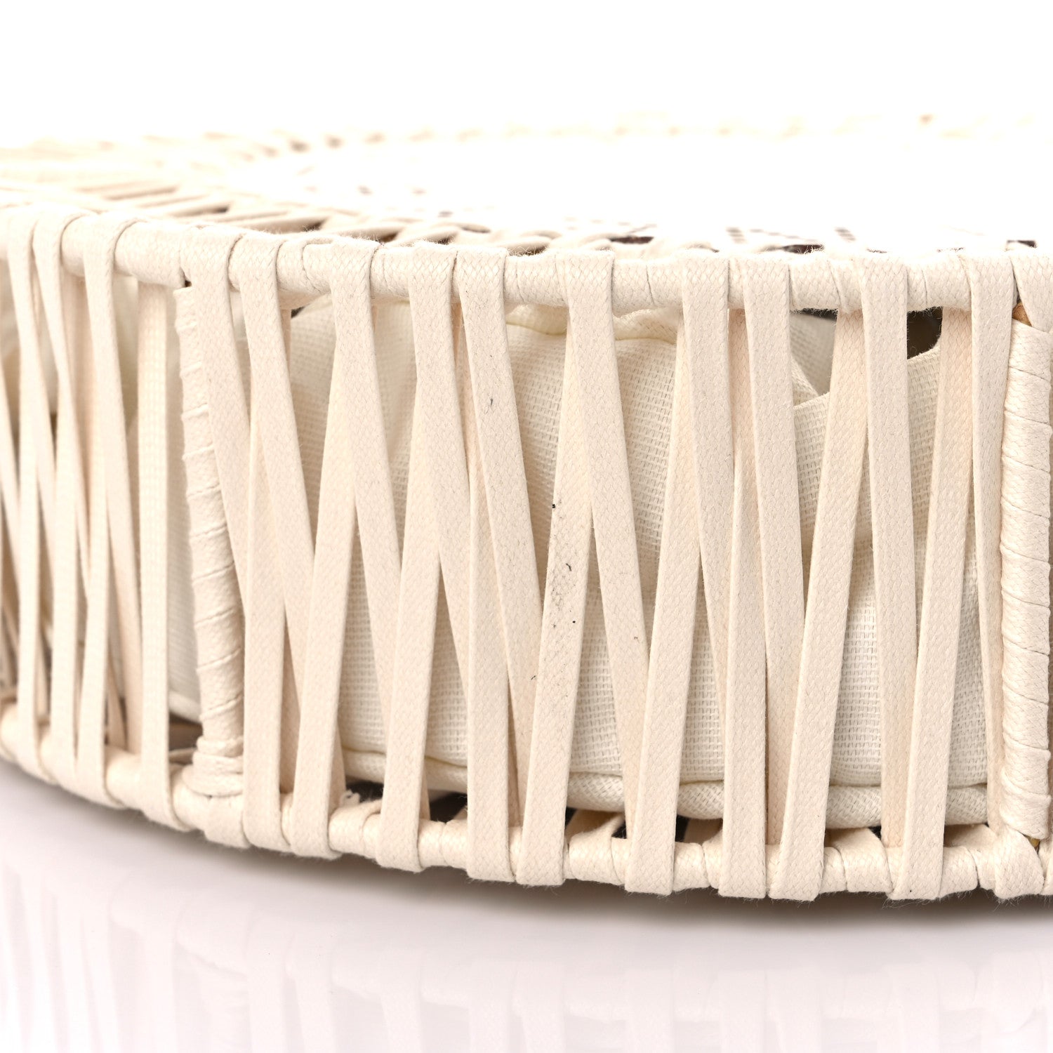 Stella McCartney Raffia Eco Alter Nappa Perforated Logo Round Crossbody Bag Natural 7 of 10