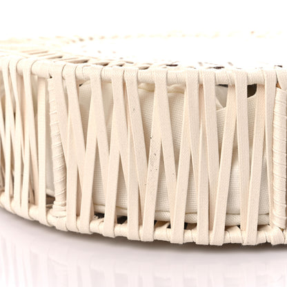 Stella McCartney Raffia Eco Alter Nappa Perforated Logo Round Crossbody Bag Natural 7 of 10