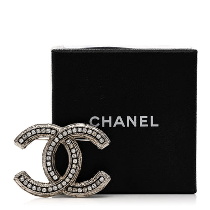 Chanel Crystal CC Brooch Silver 5 of 5