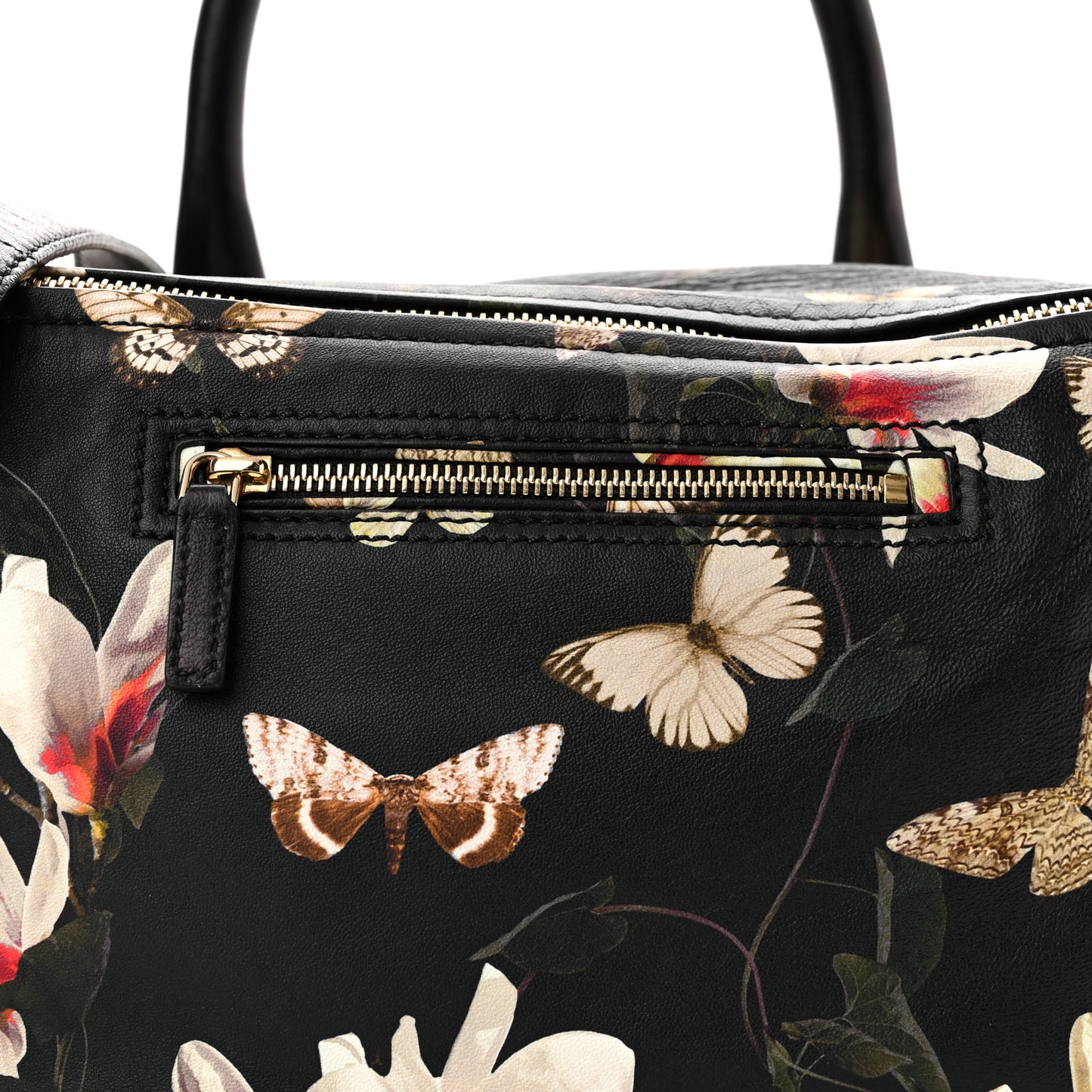 Lambskin Magnolia Print Medium Pandora Black
