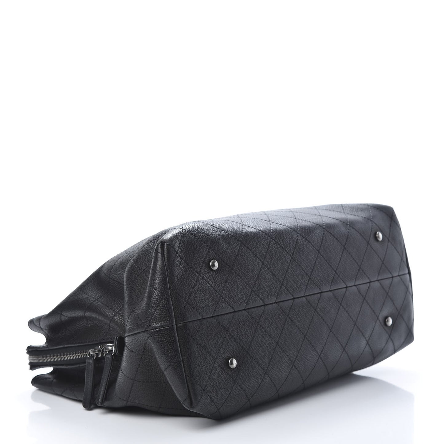 Grained Vegetal Calfskin Urban Shopping Tote Black