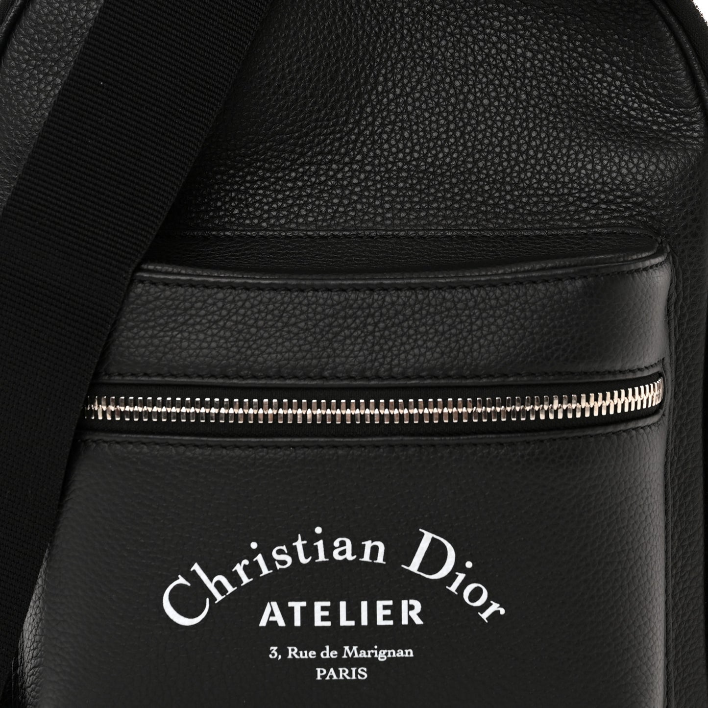 Grained Calfskin Mini Rider Backpack Black