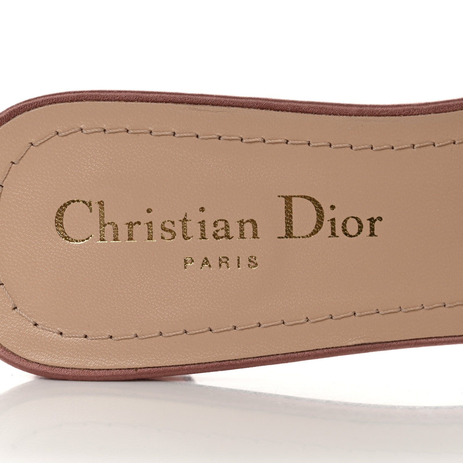 Christian Dior Satin Embroidered Dway 35mm Slide Sandals 37.5 Rose Des Vents 7 of 9