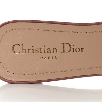 Christian Dior Satin Embroidered Dway 35mm Slide Sandals 37.5 Rose Des Vents 7 of 9