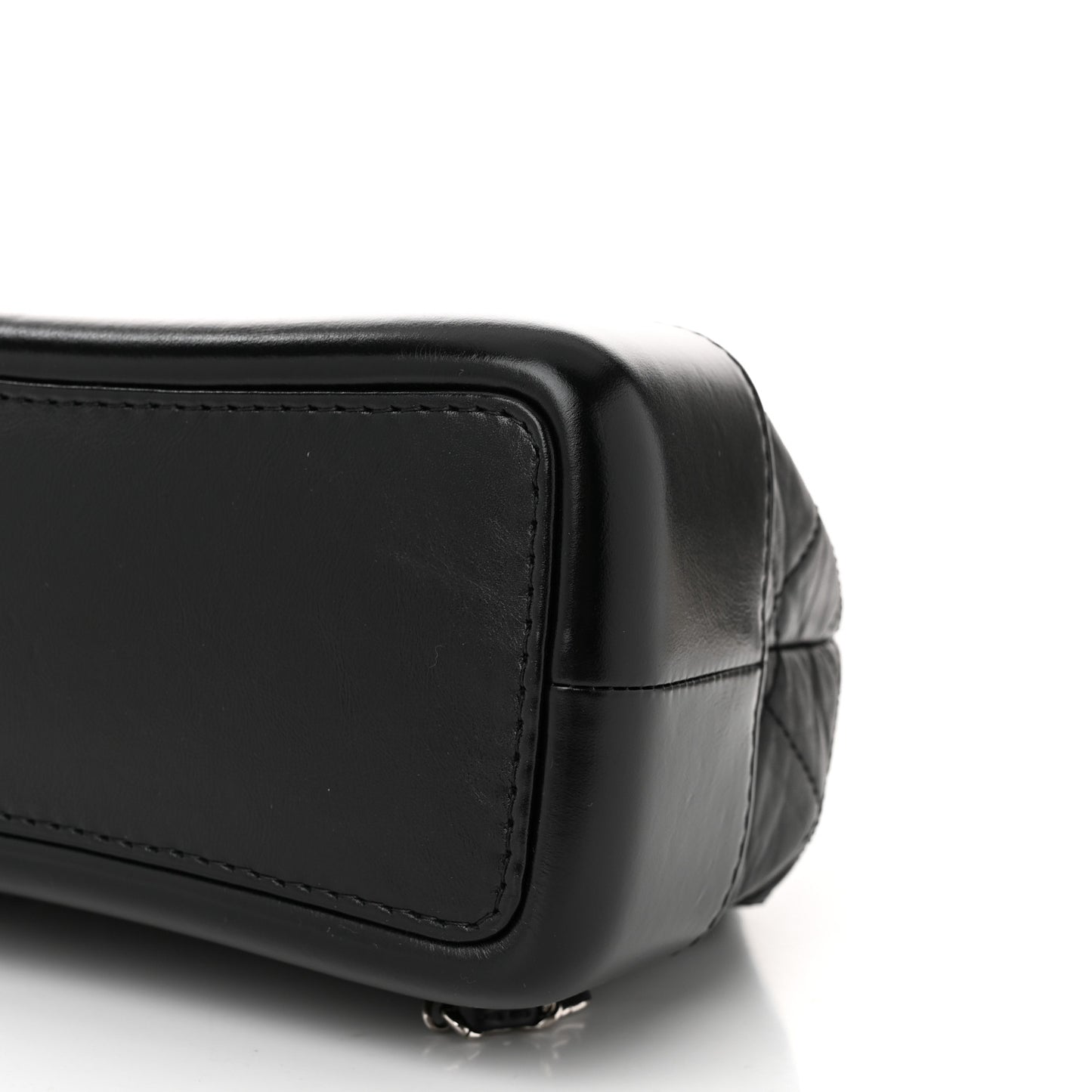 Aged Calfskin Quilted Small Gabrielle Backpack Black