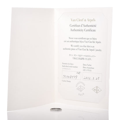 Van Cleef & Arpels Platinum Diamond 2.1mm Romance Wedding Band Ring 49 4.75 5 of 5