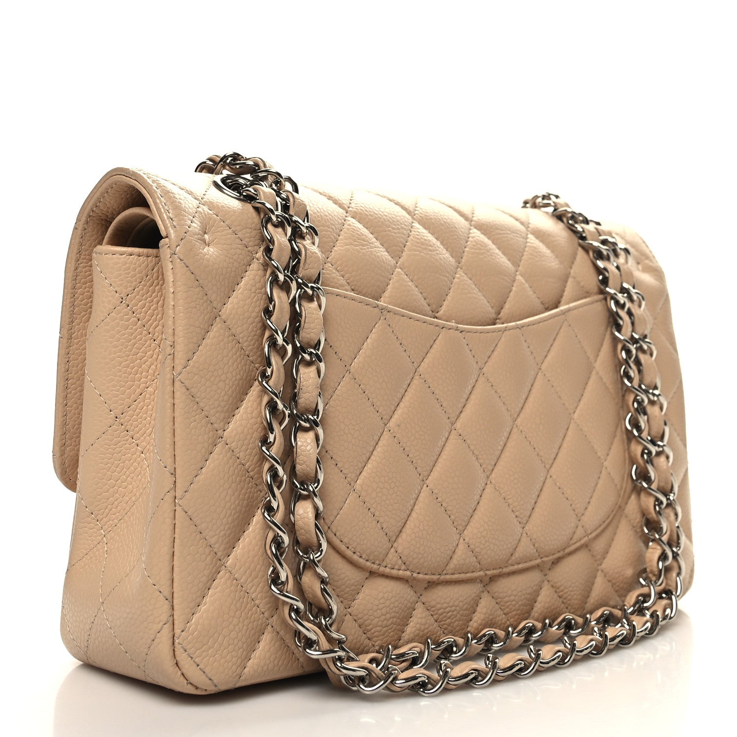 Chanel Caviar Quilted Medium Double Flap Beige 3 of 14