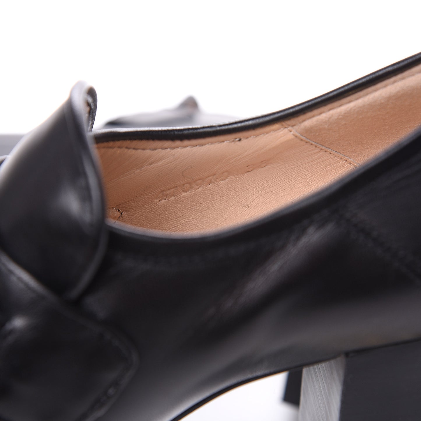 Malaga Kid Pearl Studded Vegas Platform Loafers 38 Black