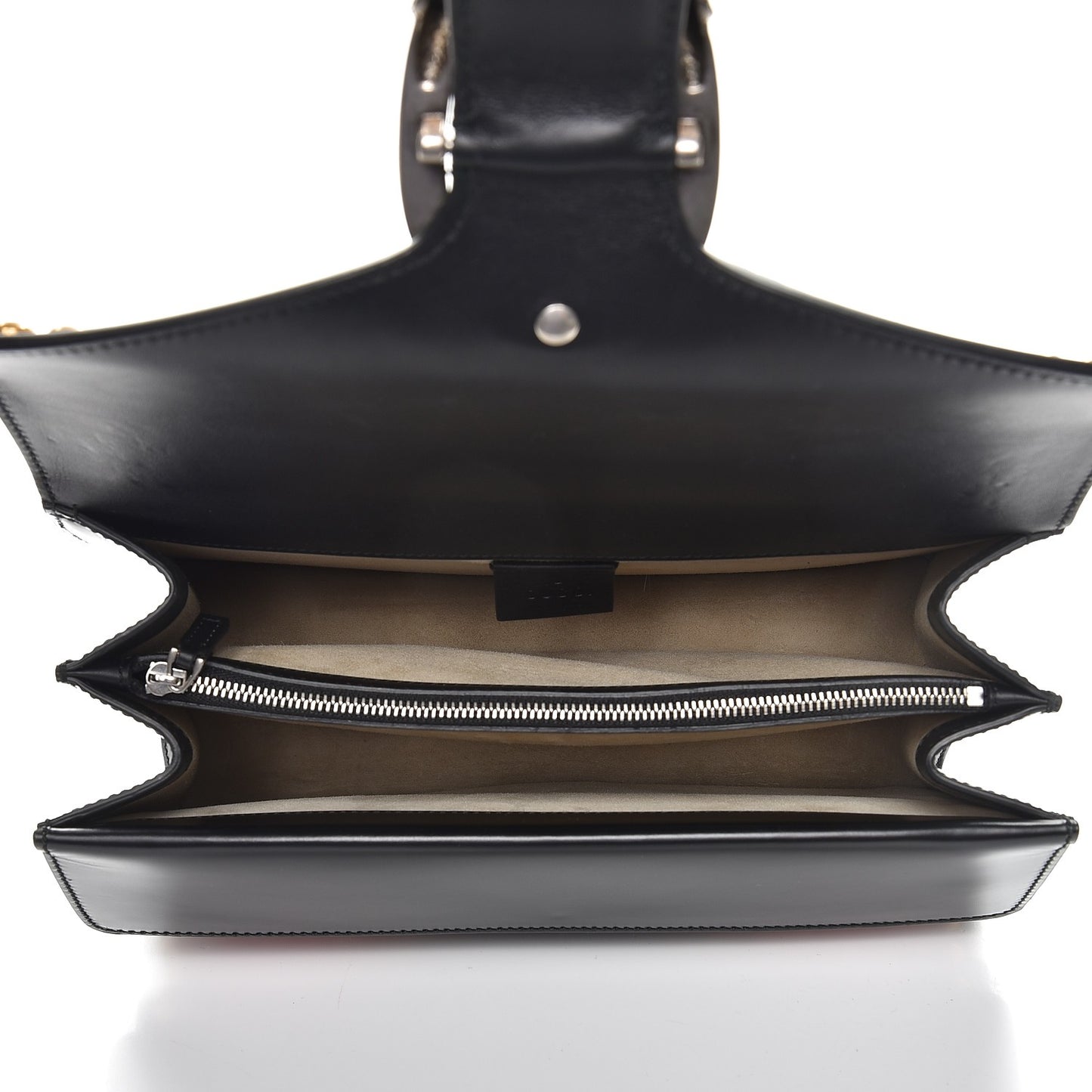 Calfskin Floral Embroidered Studded Small Dionysus Shoulder Bag Black