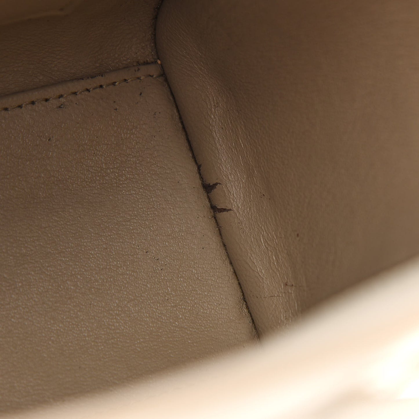 Drummed Calfskin Nano Luggage Ivory