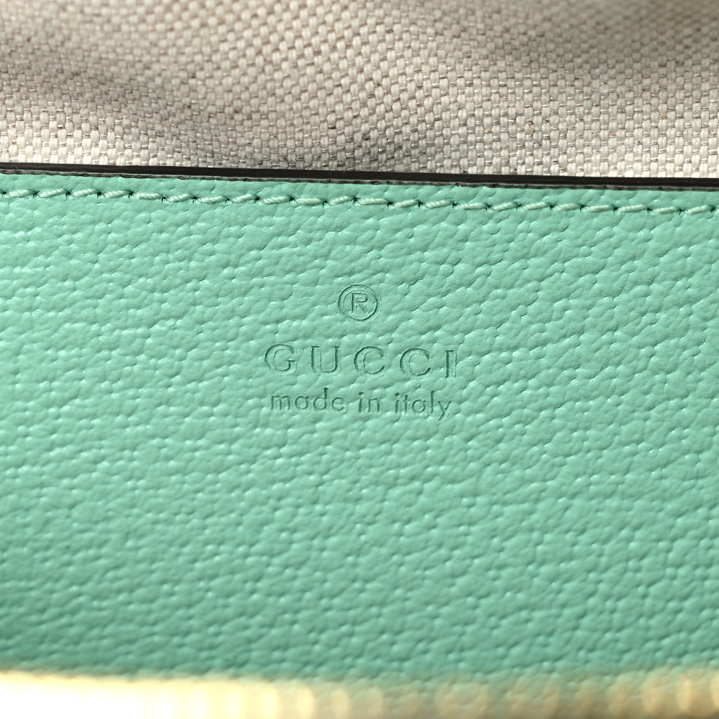 Monogram Jumbo GG Textured Dollar Calfskin Small Ophidia Dome Shoulder Bag Beige Pepperlight Mint